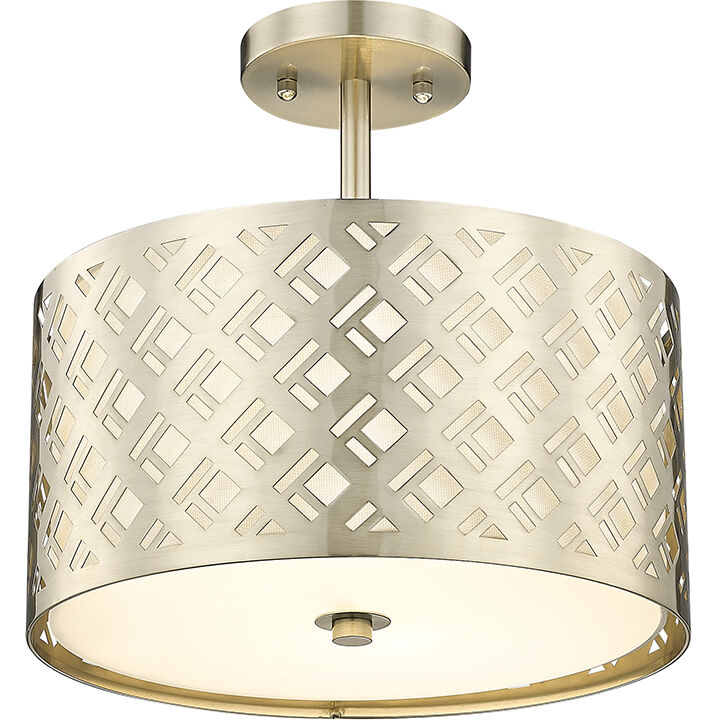 Gracelan 2 Light 13 inch Modern Gold Indoor Semi-Flush Ceiling Light